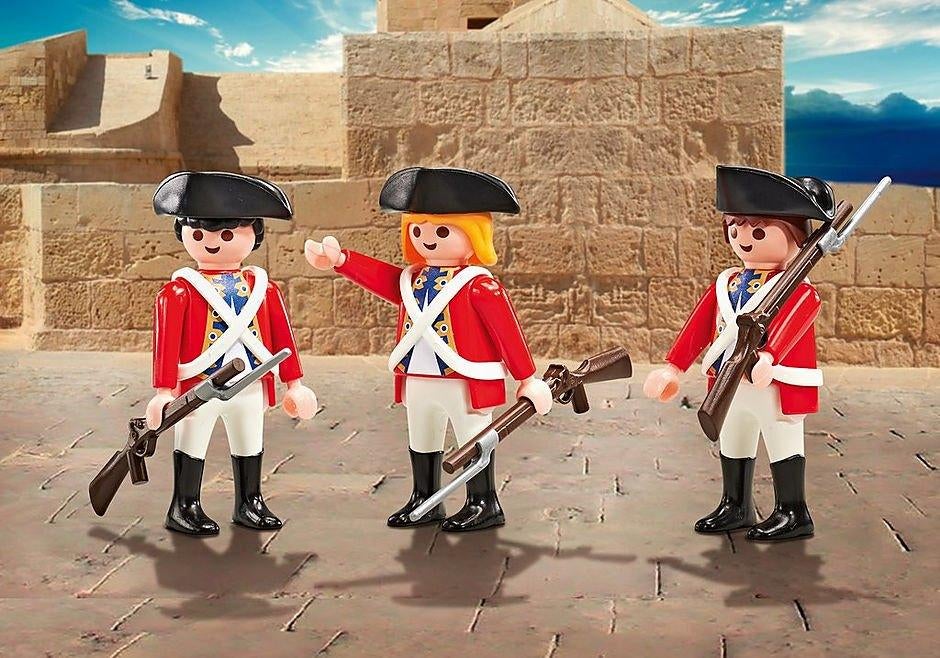 9886 drie Roodrok soldaten / Engelse soldaten / Roodrokken, Kinderen en Baby's, Speelgoed | Playmobil, Ophalen of Verzenden, Nieuw