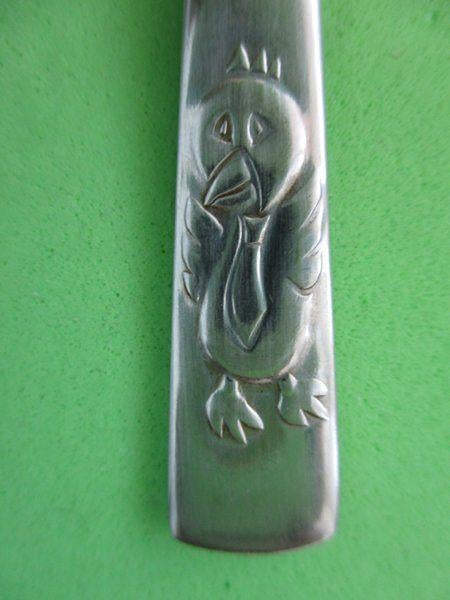 (KB5071) Kinderbestek Eendje lepel, Ophalen of Verzenden, Gebruikt