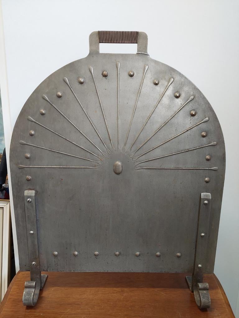 Art Deco haardscherm van metaal uit de jaren 20-30, Gebruikt, Overige soorten, Onbekend, Ophalen of Verzenden