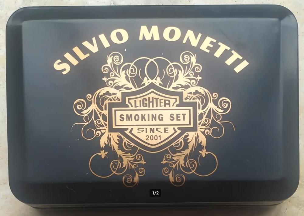 metalen sigarendoosje Silvio Monetti, Verzamelen, Rookartikelen, Aanstekers en Luciferdoosjes, Ophalen of Verzenden, Gebruikt