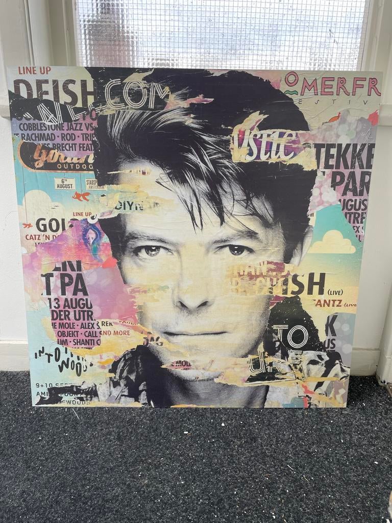 4 x Aluminium retro posters 100x100cm, Gebruikt, Ophalen of Verzenden, 100 tot 125 cm, Foto of Poster