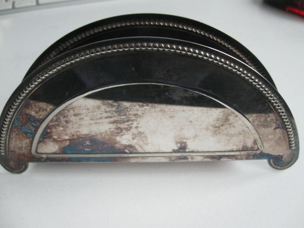 Keltum verzilverde serverhouder? met parelrand zie, Ophalen of Verzenden