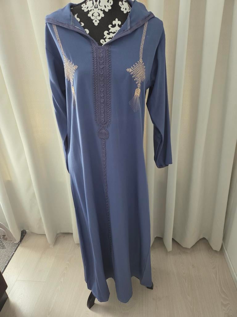 Marokkaanse Jelaba grijs/blauw ,maat M, Ophalen of Verzenden, Zo goed als nieuw, Grijs, Overige typen
