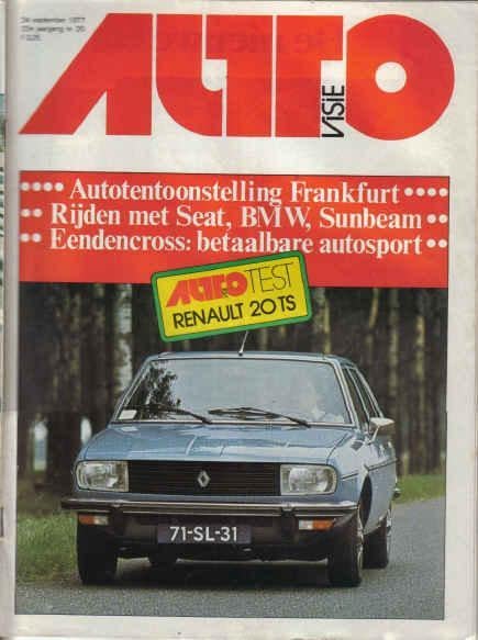 Autovisie 20 1977 : Renault 20 TS - Chrysler Sunbeam - BMW, Ophalen of Verzenden, Gelezen, Algemeen