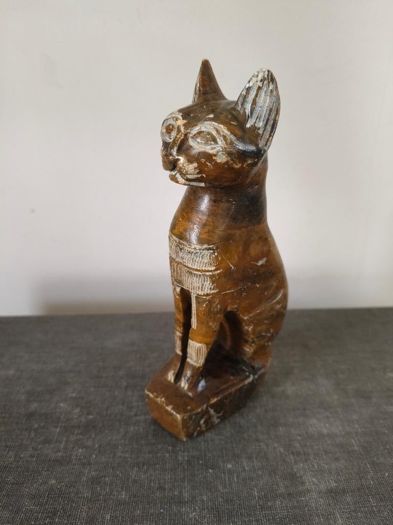 Egyptisch stenen kat beeld Godin Bastet, Ophalen of Verzenden, Zo goed als nieuw, Dier