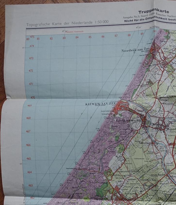 Topografische Karte der Nierd. 1:50 000 30 Ost ’s-Gravenhage, Verzamelen, Militaria | Tweede Wereldoorlog, Landmacht, Overige typen