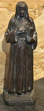 Brons of koper beeld van heilige met boek, Verzamelen, Ophalen of Verzenden, Zo goed als nieuw, Beeld(je)