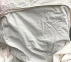 Flanellen katoen extra lange hoeslaken beddengoed 210cm, Eenpersoons, Ophalen of Verzenden, Zo goed als nieuw, Wit