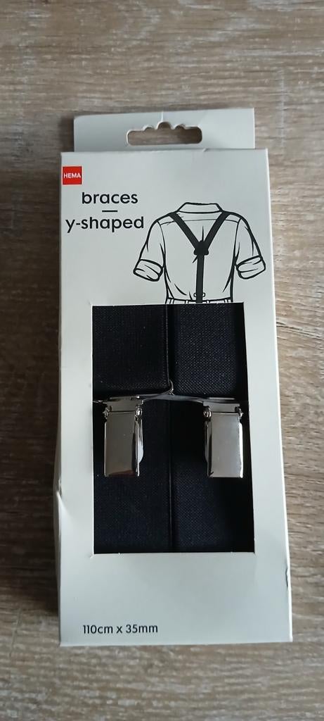Nieuw Hema braces Y shaped 3 punts bretels met leren rugstuk, Kleding | Heren, Ophalen of Verzenden, Nieuw, Zwart, Hema