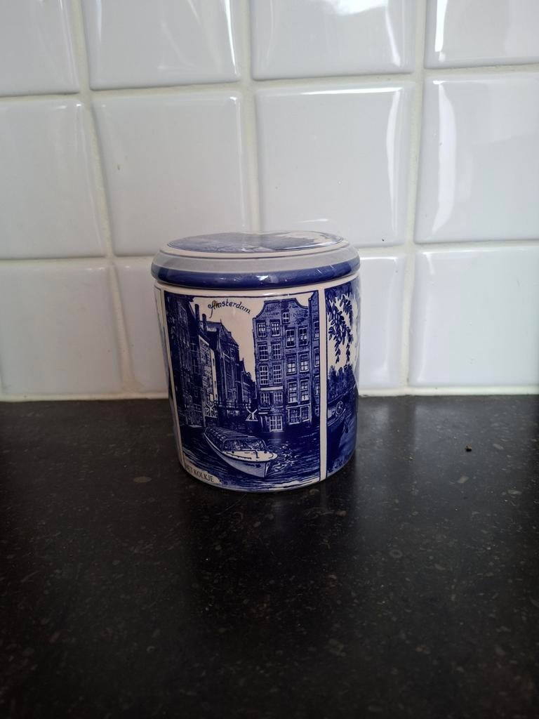 Delfts Blauw Amsterdam Souvenir Potje, Antiek en Kunst, Antiek | Keramiek en Aardewerk, Ophalen of Verzenden