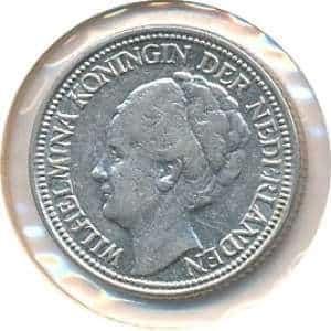 Nederland, 25 cent 1928, Postzegels en Munten, Munten | Nederland, Losse munt, 25 cent, Koningin Wilhelmina, Zilver, Ophalen of Verzenden