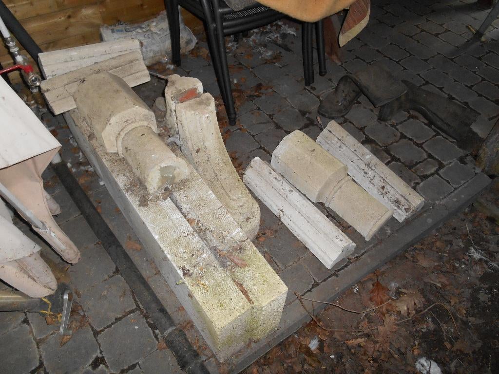 Franse Landelijke Kalkstenen Open Haard, Ophalen, Gebruikt, Inbouwhaard, Houthaard