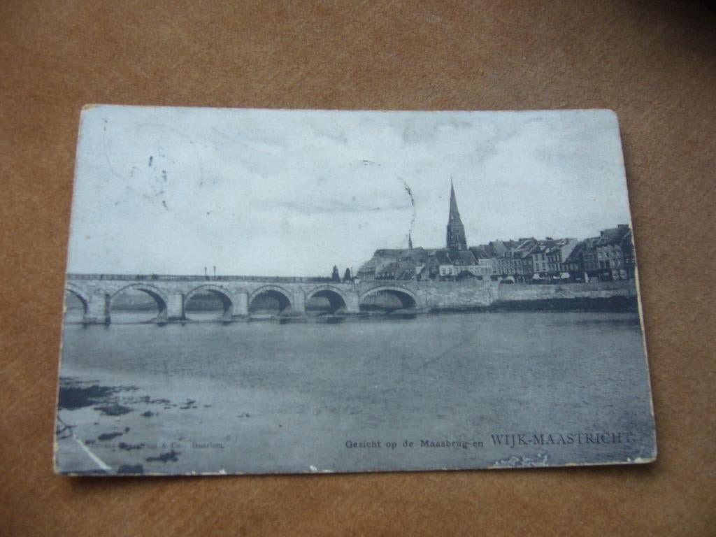 WIJK MAASTRICHT  = GEZICHT OP DE MAASBRUGGEN BRIEFKAART 1906, Ophalen of Verzenden, Voor 1920, Gelopen, Limburg