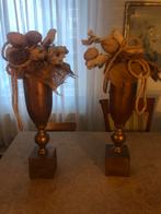 Koperen vazenset - 58 cm hoog, Huis en Inrichting, Woonaccessoires | Vazen, Overige materialen, Gebruikt, Overige kleuren, 50 tot 75 cm