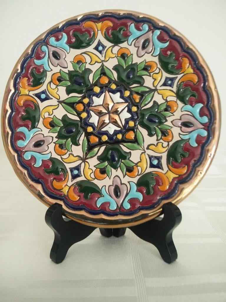 Authentiek wandbord Sevilla Spanje 24 kt gouden rand + ster, Antiek en Kunst, Ophalen of Verzenden