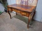 Antieke barok stijl schrijftafel, bureau, desk met inlegwerk, Ophalen of Verzenden