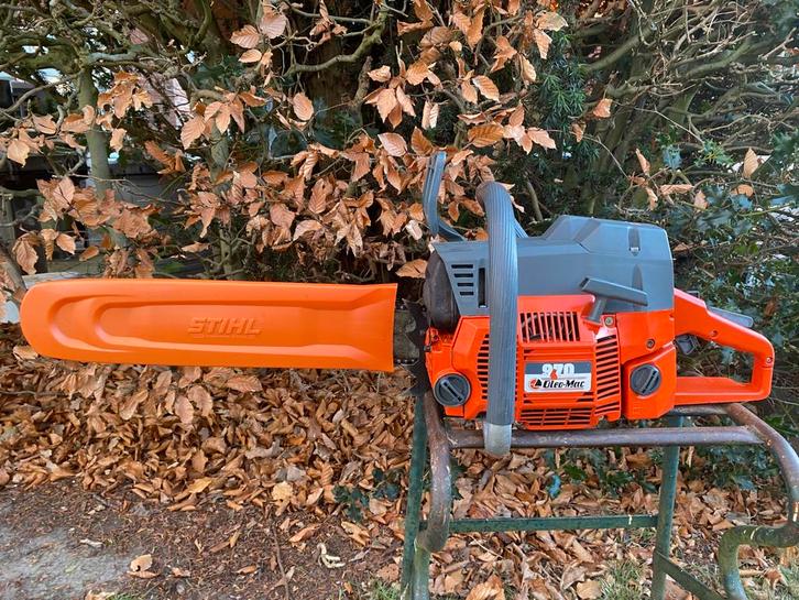 Krachtige Oleo Mac 970 Kettingzaag Motorzaag (5,2 PK), Tuin en Terras, Hand-tuingereedschap, Gebruikt, Overige soorten, Ophalen of Verzenden