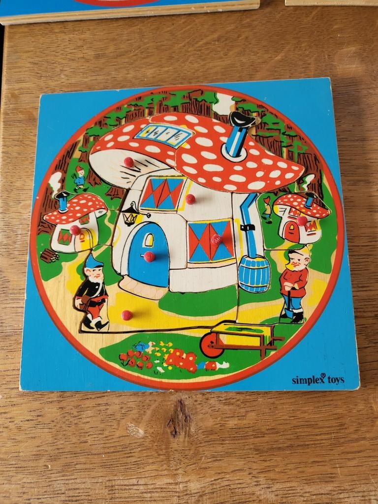 Mooie Simplex Puzzels uit de jaren '70, 2 tot 4 jaar, Gebruikt, Ophalen of Verzenden, Van hout