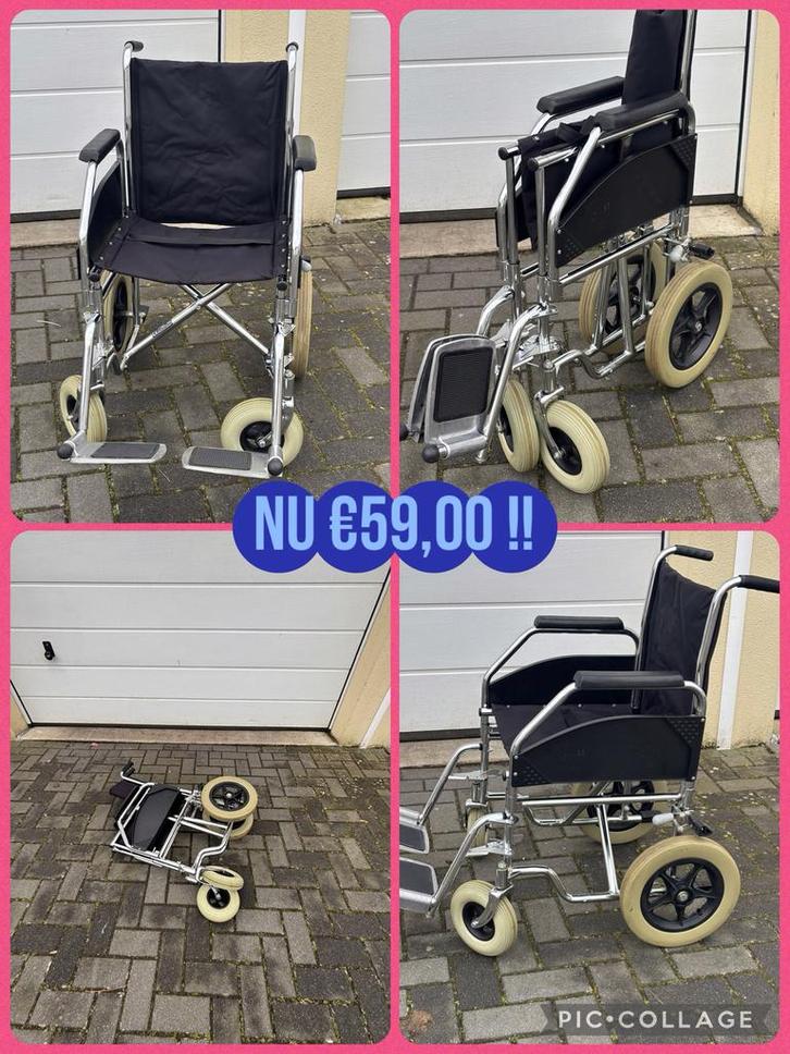 Inklapbare duwrolstoel €59,00 past in iedere auto, Diversen, Rolstoelen, Gebruikt, Duwrolstoel, Inklapbaar, Ophalen of Verzenden