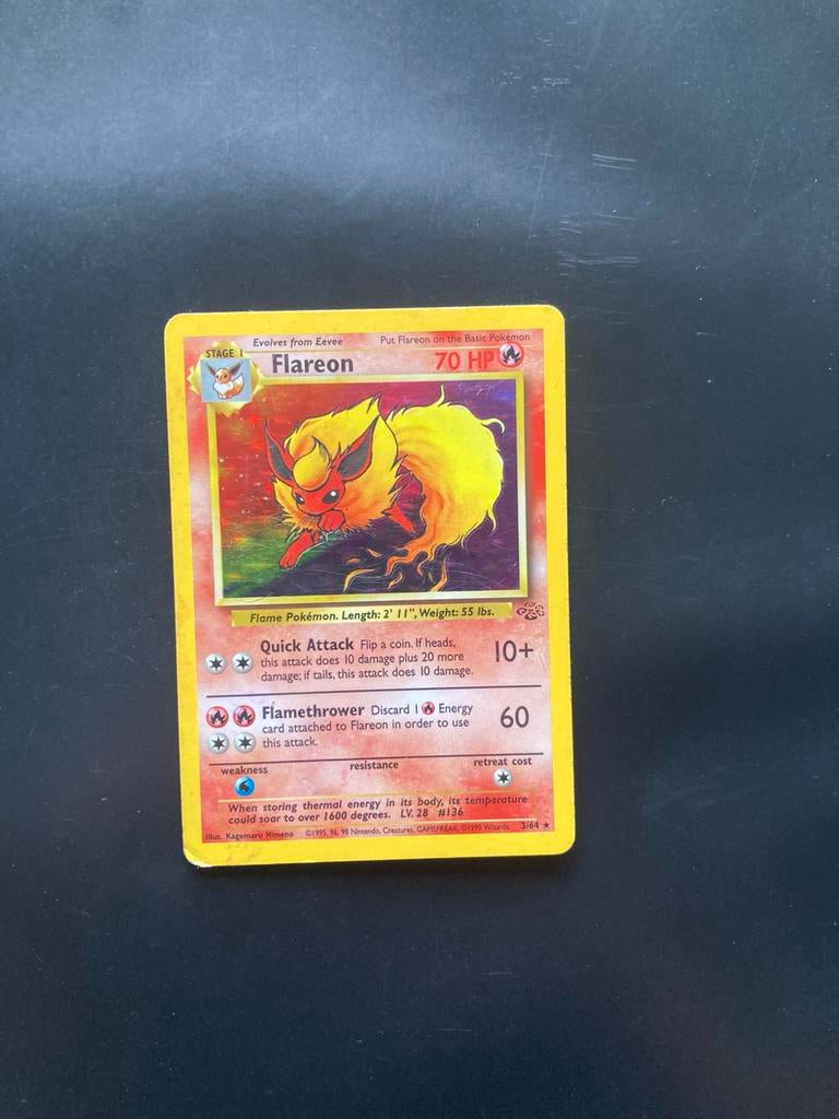 Pokemon kaart Flareon Holo, Ophalen of Verzenden, Zo goed als nieuw