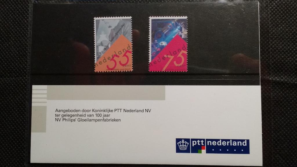 Postzegels 100-jarig bestaan Philips Gloeilampenfabrieken, Ophalen of Verzenden, Na 1940, Postfris