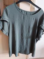 Groene top met ruches mouwen, Kleding | Dames, T-shirts, Maat 38/40 (M), Ophalen of Verzenden, Korte mouw, Groen