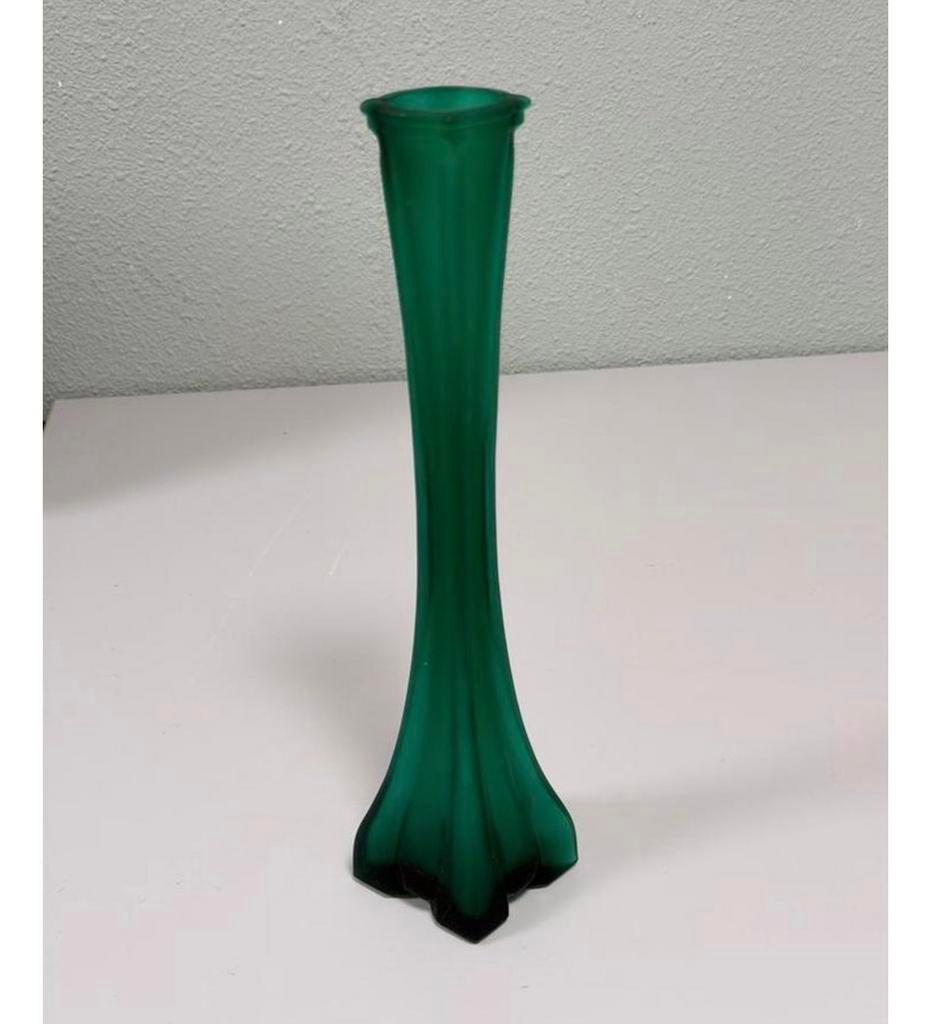 Vintage groene glas glazen vaas design jaren 1930 – 30 cm, Antiek en Kunst, Antiek | Vazen, Ophalen of Verzenden