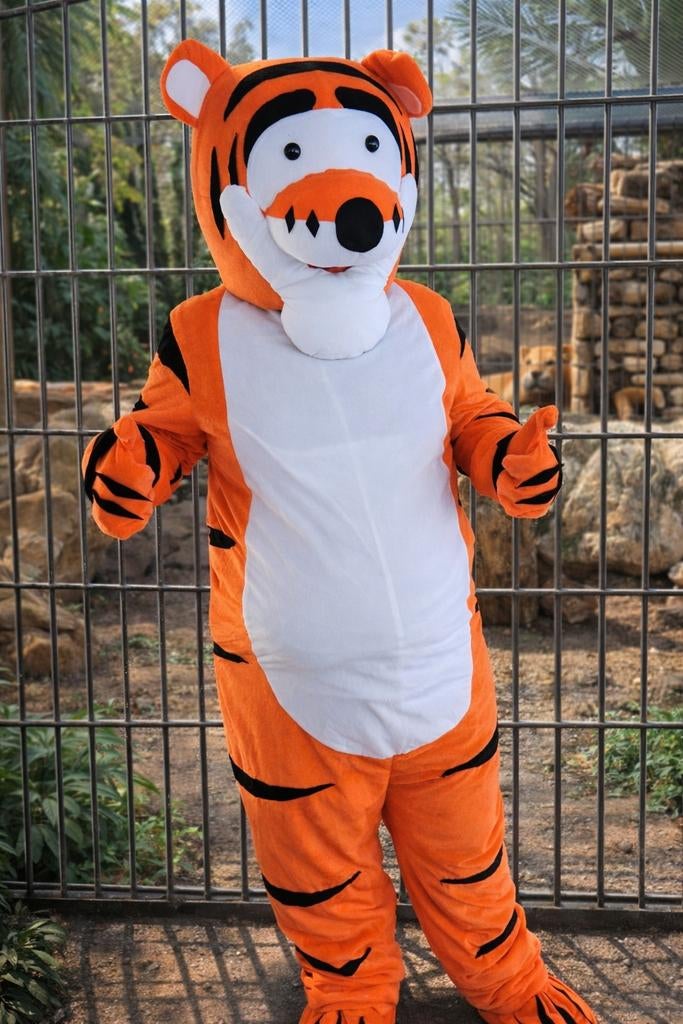 Leuke mascotte met begeleider, Ophalen