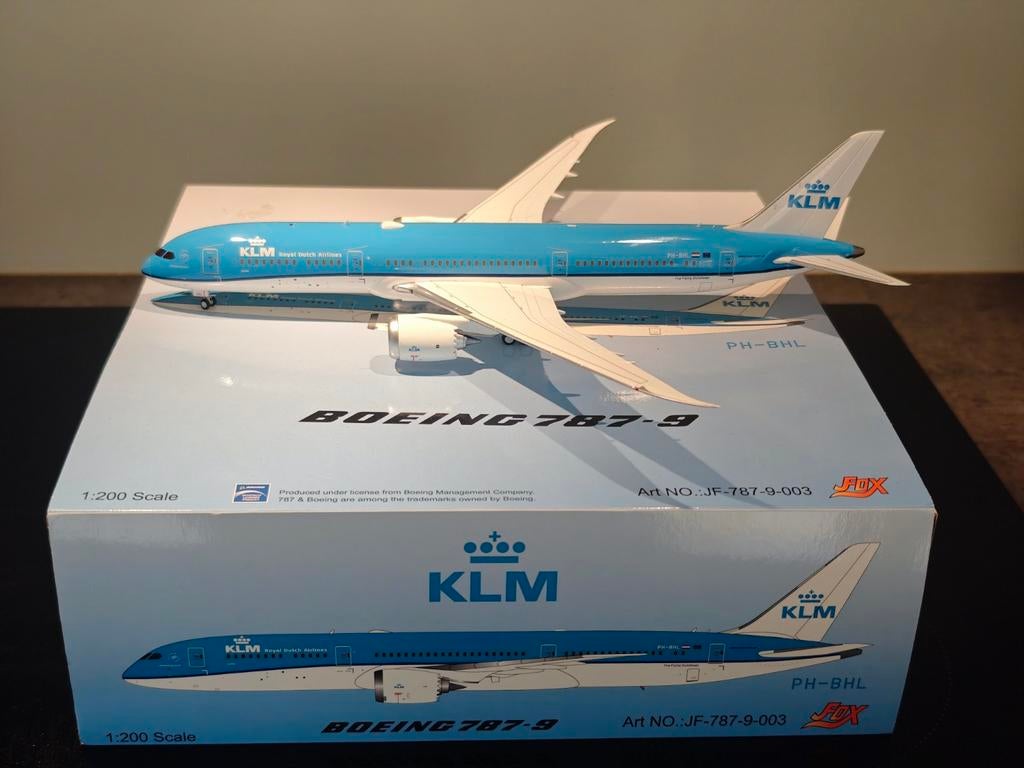 Jfox 1:200 KLM 787-9, Verzamelen, Ophalen of Verzenden, Zo goed als nieuw, Schaalmodel