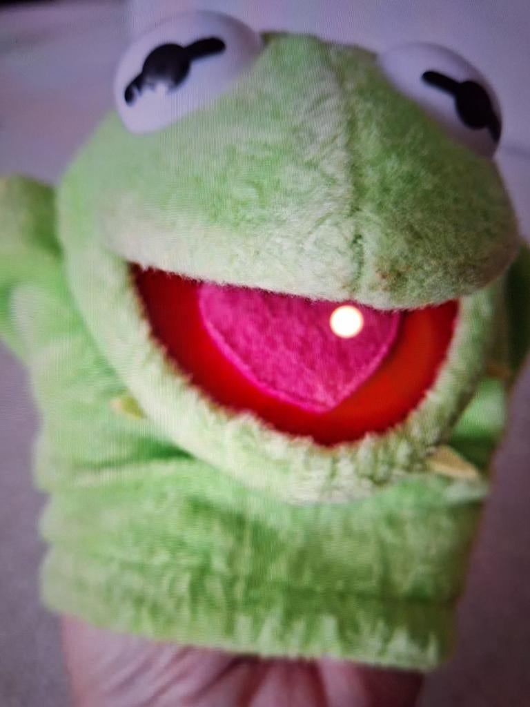 Kikker handpop met hartjesmond, Ophalen of Verzenden