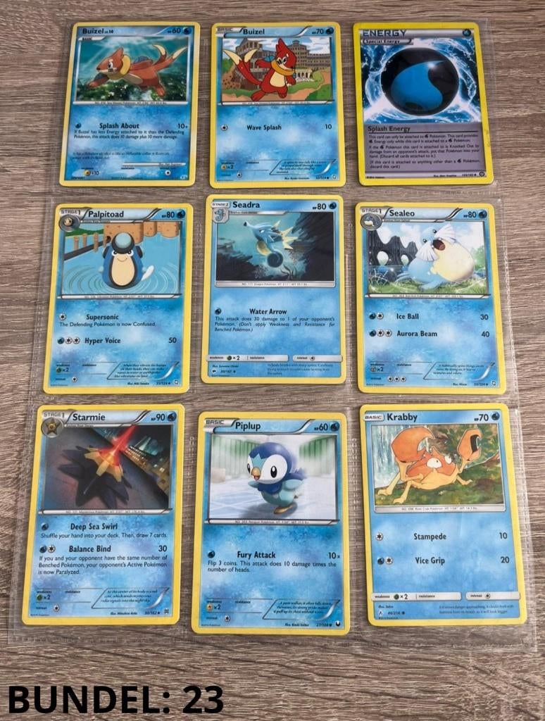 Pokemon 2010–2012 Water Set – Bundel 23, Ophalen of Verzenden, Gebruikt, Meerdere kaarten