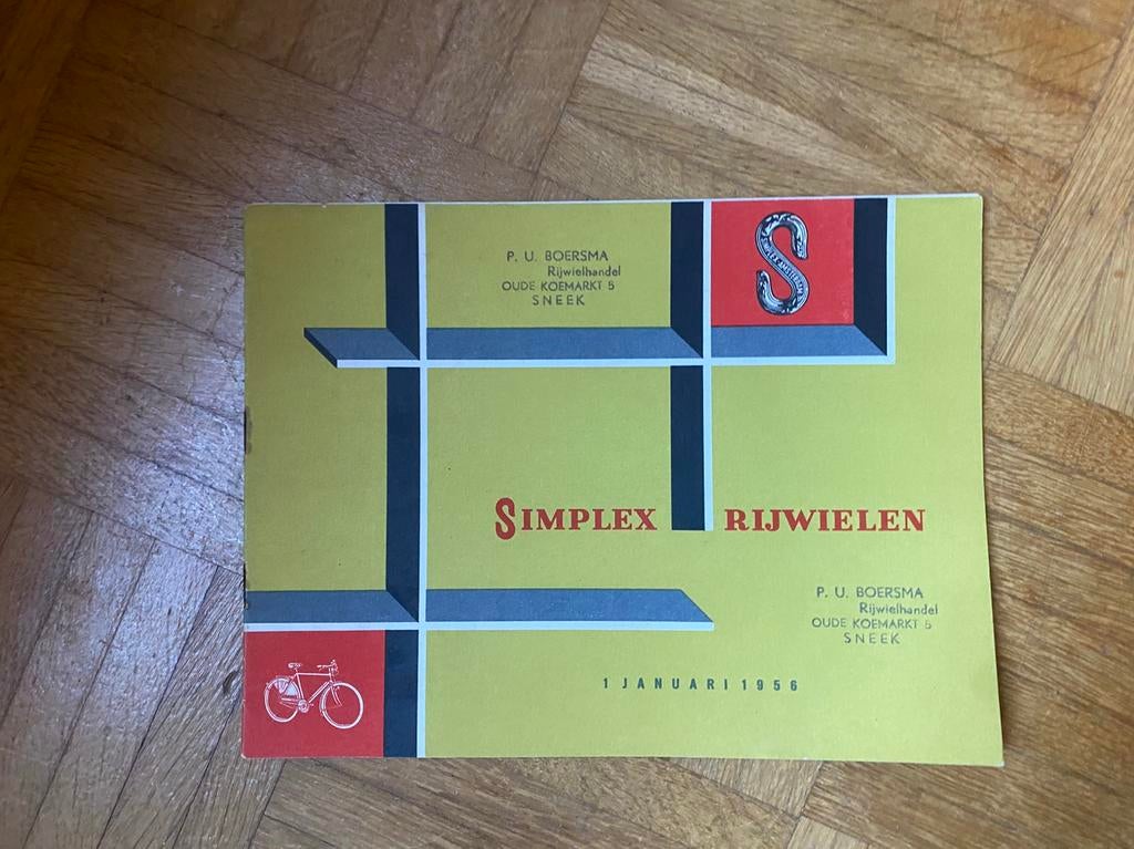 Simplex Fietsen folder 1956 (Sneek), Ophalen of Verzenden, Zo goed als nieuw