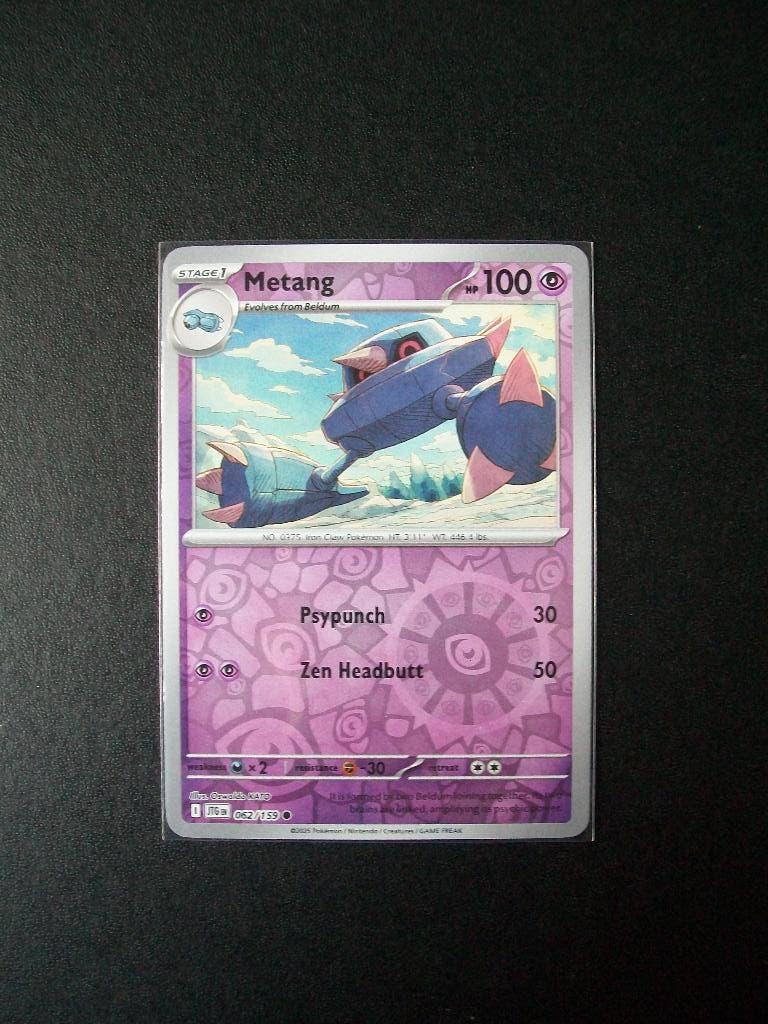 1342. Nieuwe Pokemon Kaart Holofoil METANG HP 100 (062/159), Verzenden, Nieuw, Losse kaart, Foil