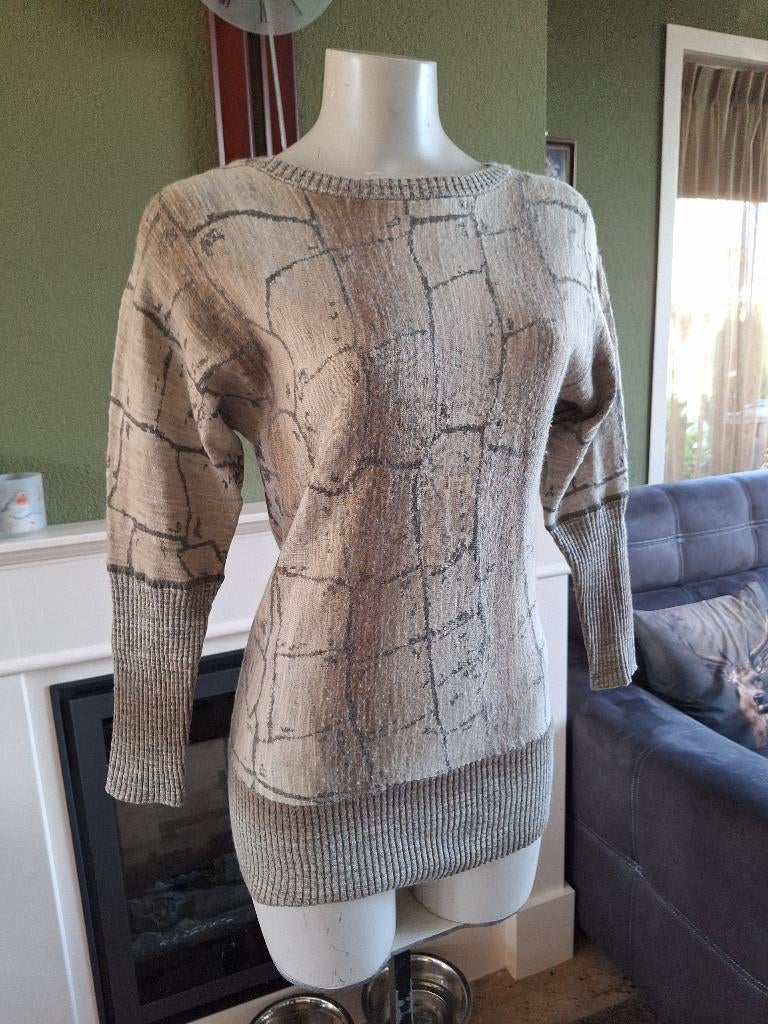 Dikton's Barcelona trui beige mt S, Maat 38/40 (M), Verzenden, Beige, Zo goed als nieuw