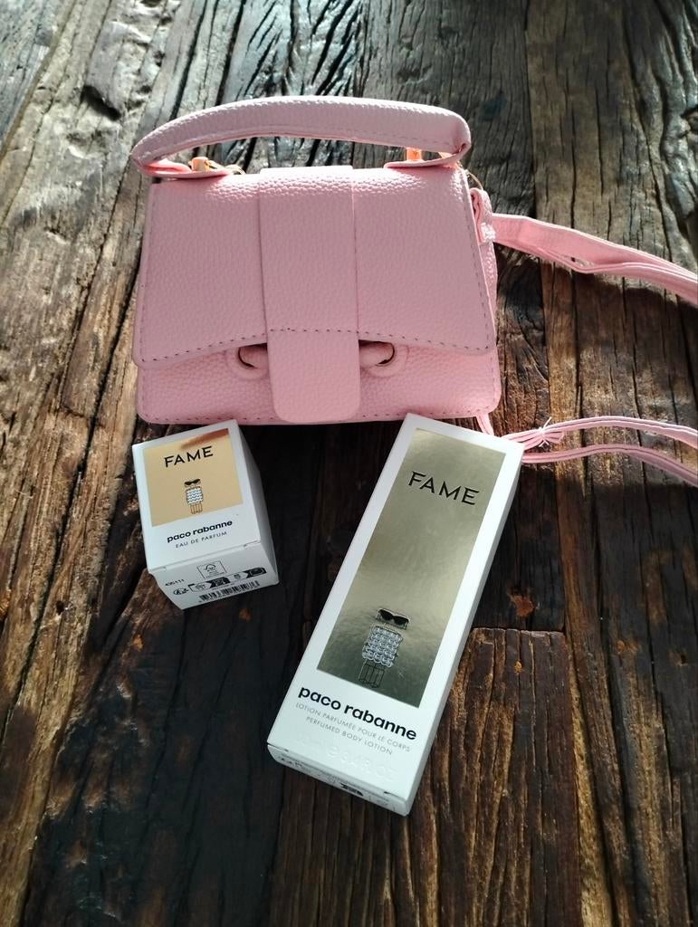 Schattig mini tasje met Paco Rabanne Fame set, Ophalen of Verzenden