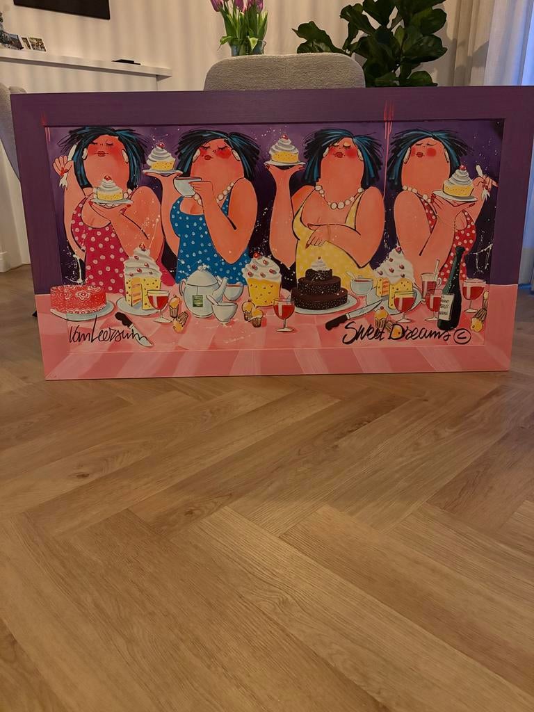 Schilderij Dikke Dames Sweet Dreams van Leersum, Antiek en Kunst, Kunst | Schilderijen | Modern, Ophalen