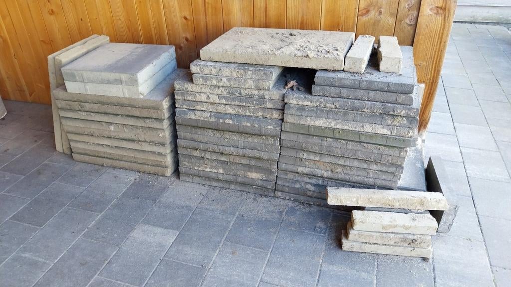 Gratis stenen, Tuin en Terras, Ophalen, Gebruikt, Beton, Klinkers