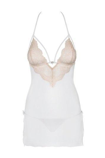 Obsessive ``BISQUITTA`` chemise wit maat S/M (782), Kleding | Dames, Ondergoed en Lingerie, Setje, Wit, Ophalen of Verzenden