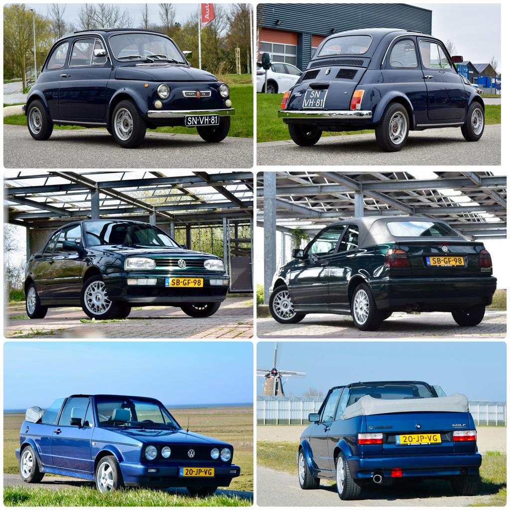 Unieke klassieker huren? Fiat 500 (1973) & VW Golf Cabrio’s!, Trouwauto