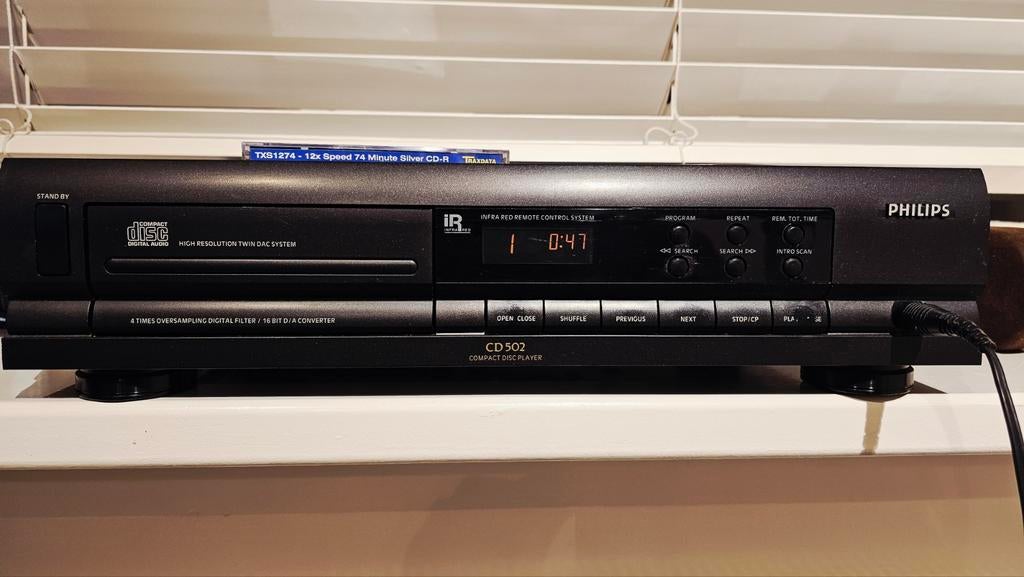 Philips CD502 Compact Disc Speler - Vintage Audio, Audio, Tv en Foto, Cd-spelers, Ophalen, Gebruikt, Philips