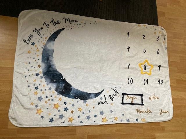 Frummel Milestone mijlpalen deken kraamcadeautje, Ophalen of Verzenden, Zo goed als nieuw, Kraamcadeau