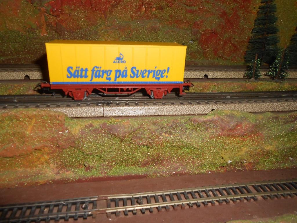 Märklin 4483 Container draagwagon Zweden, SJ Alcro, Wisselstroom, Wagon, Ophalen of Verzenden, Zo goed als nieuw