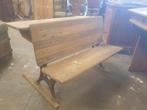 Vintage schoolbankje met gietijzeren onderstel, Antiek en Kunst, Ophalen