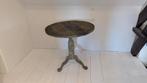 Oude houten wijntafel, Huis en Inrichting, Ophalen, Gebruikt, Rond, 55 tot 75 cm