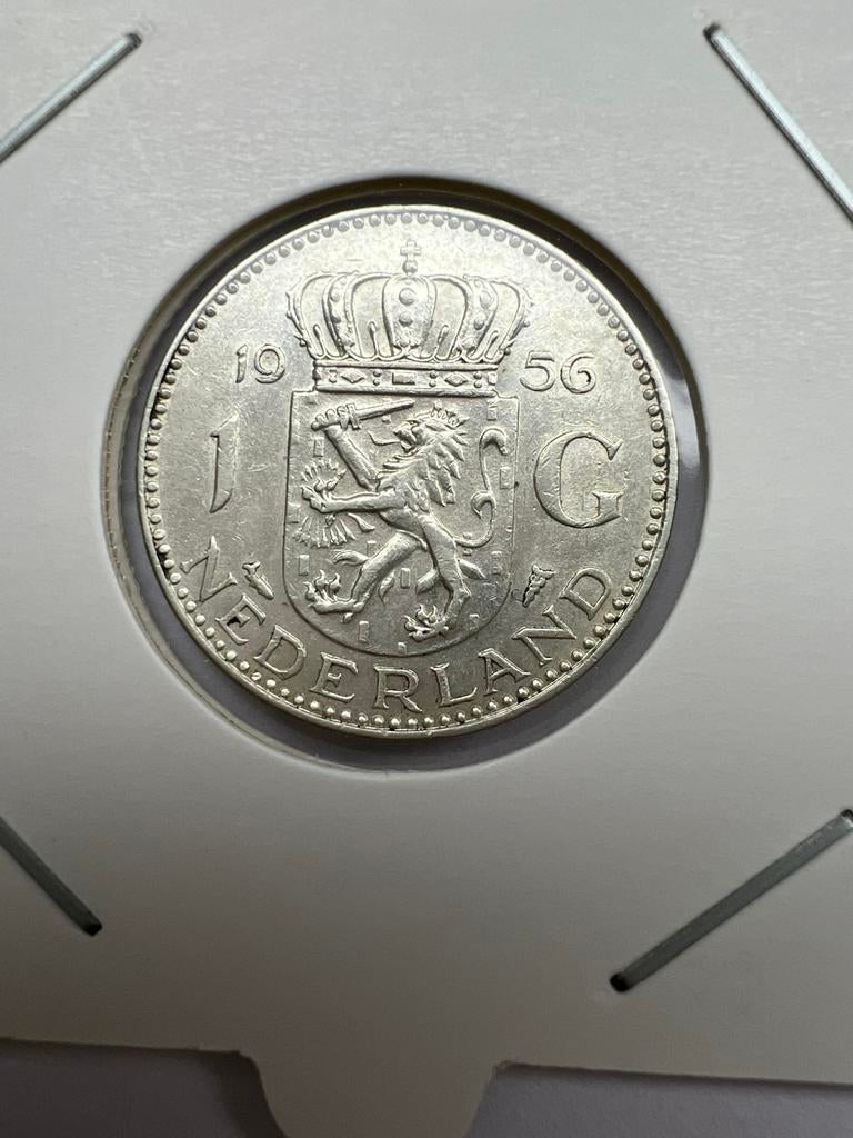 Zilveren gulden 1956 in nette kwaliteit, Postzegels en Munten, Munten | Nederland, Ophalen of Verzenden, Koningin Juliana, 1 gulden