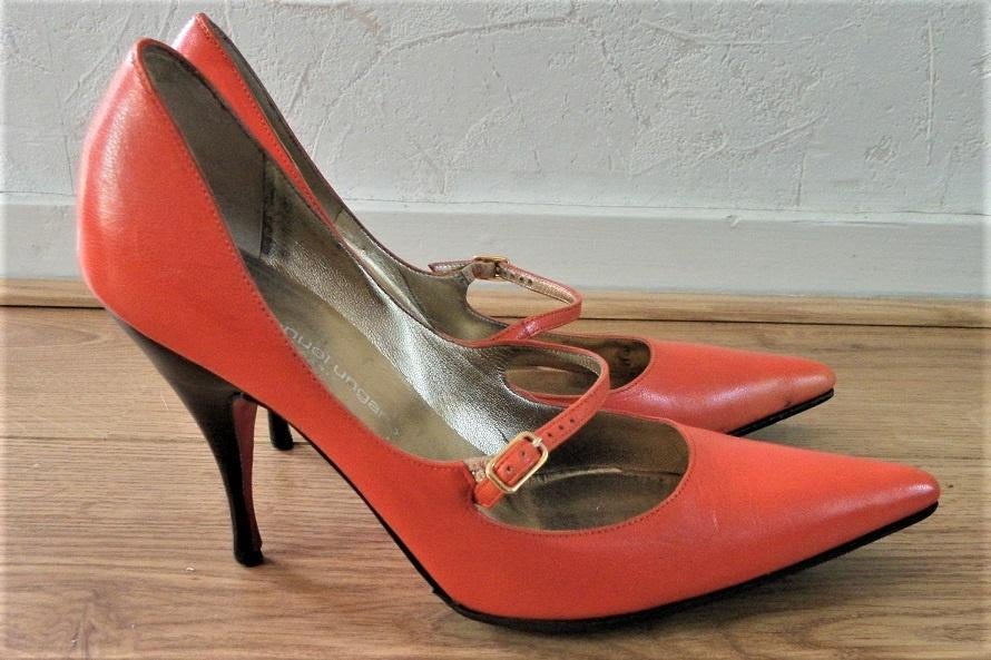 EMANUEL UNGARO Oranje Leren Pumps maat 36,5, Pumps, Oranje, Ophalen of Verzenden, Zo goed als nieuw