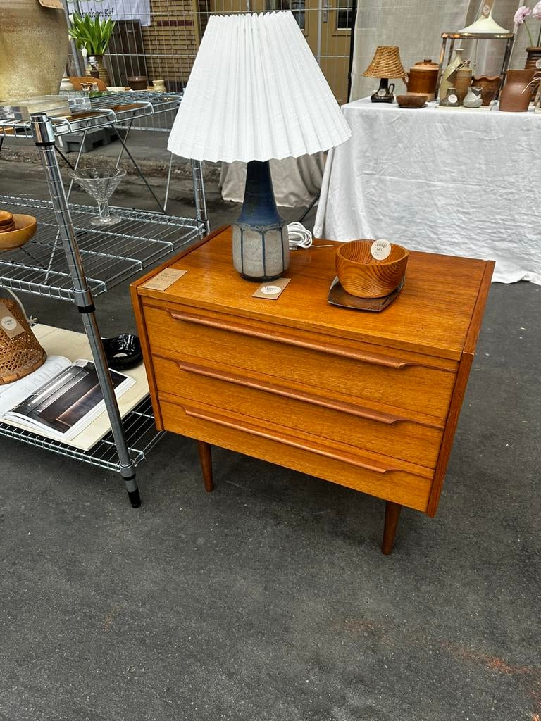 Vintage teakhout ladekast, Huis en Inrichting, Kasten | Ladekasten, Ophalen, Teakhout, 50 tot 100 cm, Zo goed als nieuw