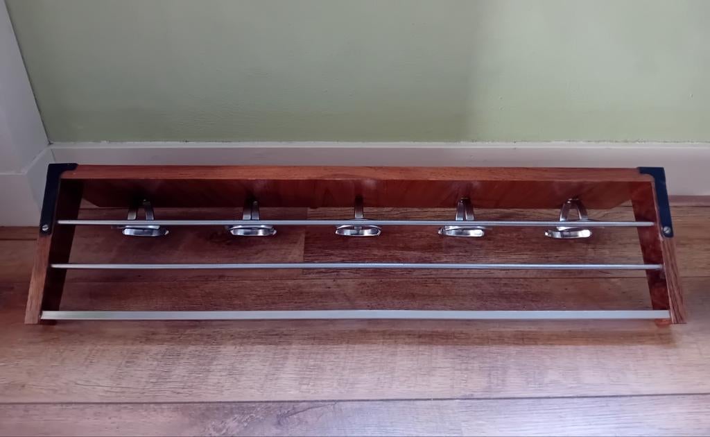 Vintage retro midcentury jaren '60 chroom wandkapstok, Zo goed als nieuw, Minder dan 100 cm, Metaal, Ophalen