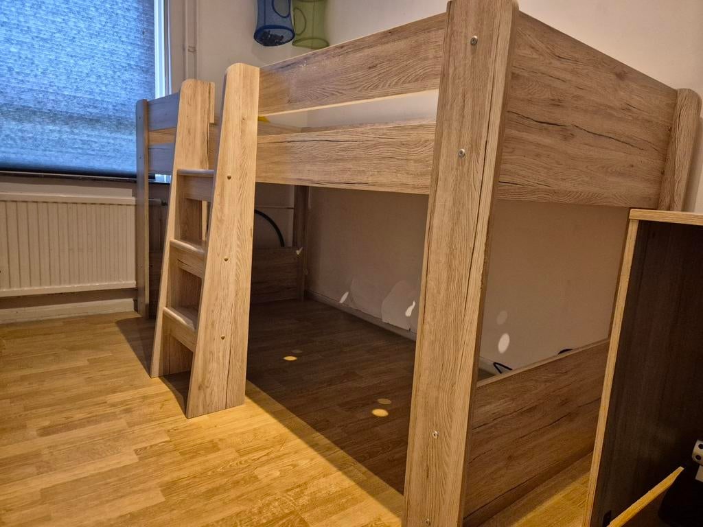 Stevige hoogslaper met ladder, Ophalen of Verzenden, Zo goed als nieuw, Hoogslaper