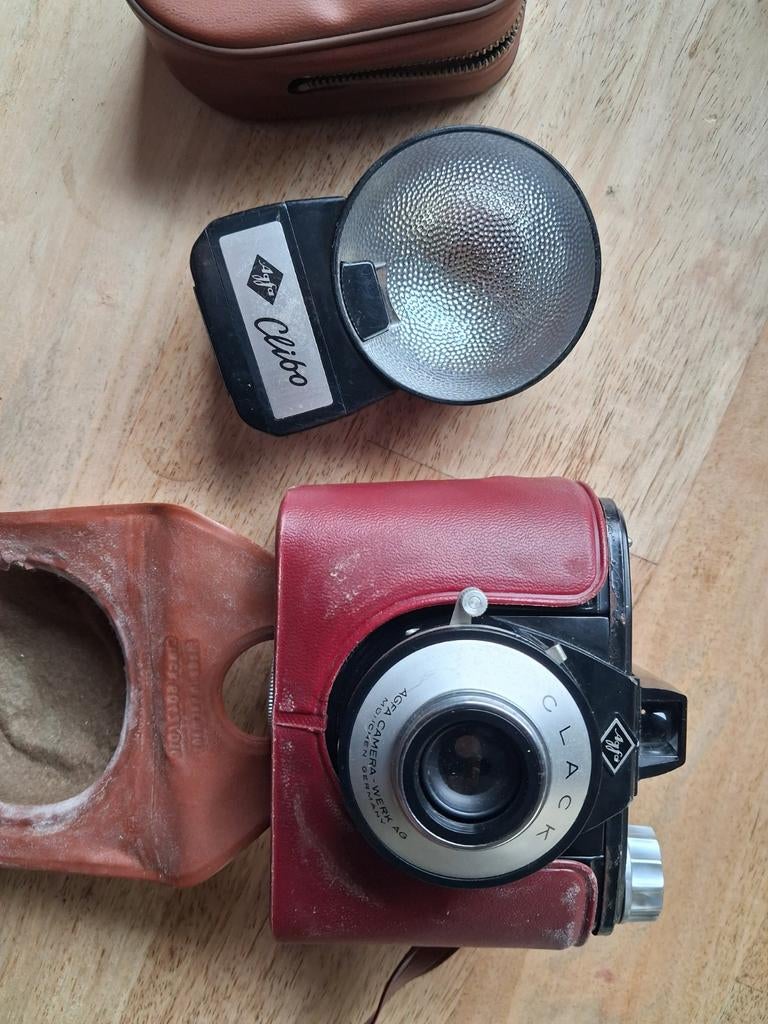 Agfa Clack camera met losse flits, Ophalen of Verzenden, Gebruikt, Overige Merken